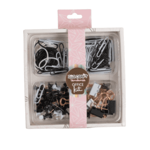 SET IBICRAFT TENDANCE CLIP/CHINCHE/BINDER/GOMA B/N