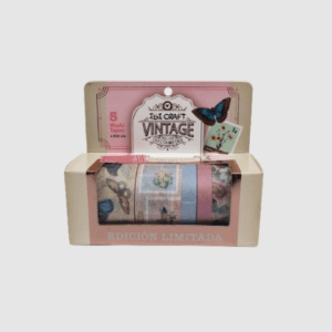 WASHI TAPE BOX 5 ROLLOS de 4mts COLECCION VINTAGE