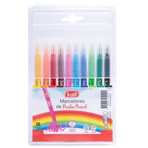 Marcador Trabi Punta Pincel X 10u. Blister V/color