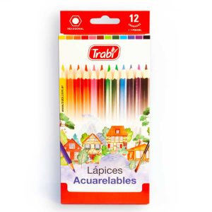 Lapiz Color Trabi Acuarelable X12u. Largos