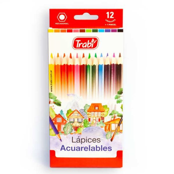Lapiz Color Trabi Acuarelable X12u. Largos