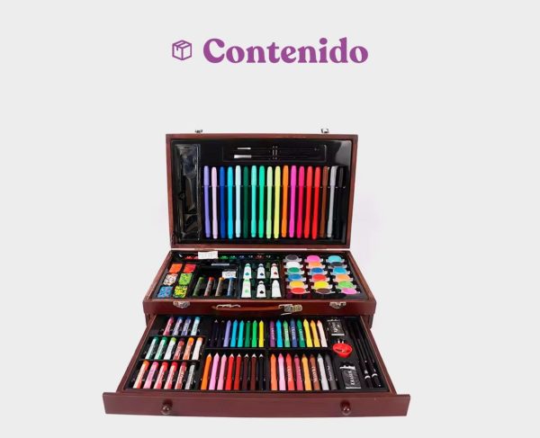 Set de Arte Maletin Madera - Imagen 3