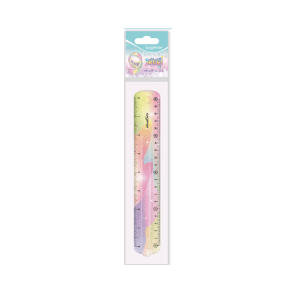 REGLA FLEXIBLE PASTEL CON GLITTER 20 CM