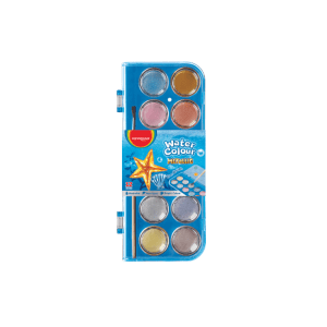 ACUARELAS METALLIC 12 Colores + pincel. 28 mm