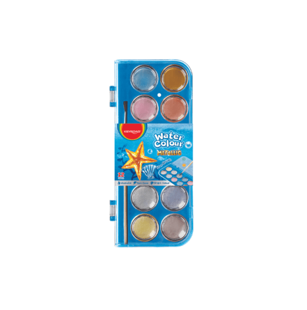 ACUARELAS METALLIC 12 Colores + pincel. 28 mm