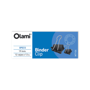 APRETADOR BINDER CLIP 19 mm. Caja x 12