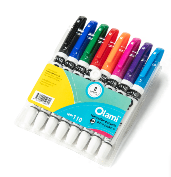 ESTUCHE X8 MARCADORES DELGADOS  OLAMI