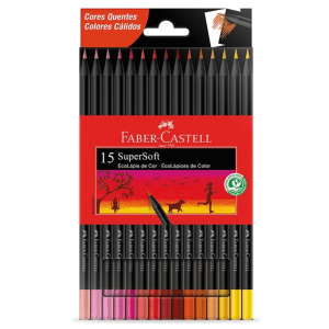 LAPICES FABER CASTELL X 15 SUPER SOFT TONOS CALIDO