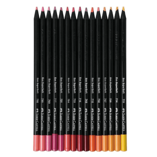 LAPICES FABER CASTELL X 15 SUPER SOFT TONOS CALIDO - Imagen 3