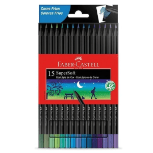LAPICES FABER CASTELL X 15 SUPER SOFT TONOS FRIOS