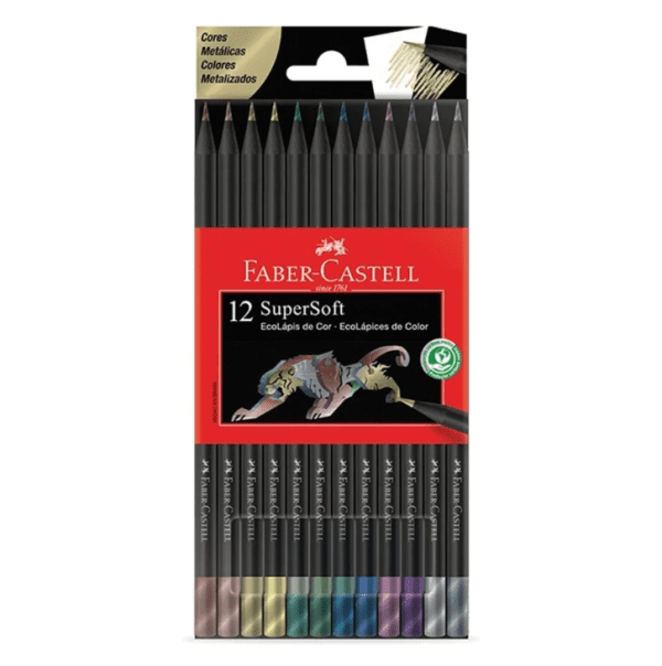 LAPICES FABER CASTELL X 12 SUPER SOFT METALICO
