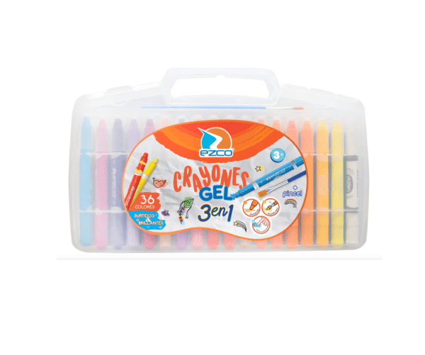 Crayones Ezco Valija Gel X 36 + Pincel