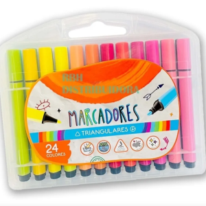 Marcadores Ezco Triangulares X 24 Colores