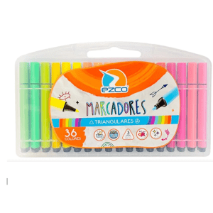 Marcadores Ezco Triangulares X 36 Colores