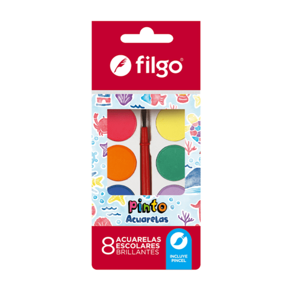 Acuarela Filgo Escolar X 8 Colores