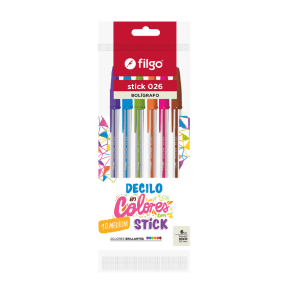 Boligrafo Filgo Stick 026 Colors X 6