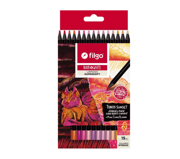 Lapices Filgo Black&white Tonos Sunset Supersoft