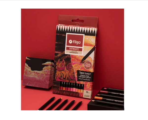Lapices Filgo Black&white Tonos Sunset Supersoft - Imagen 3