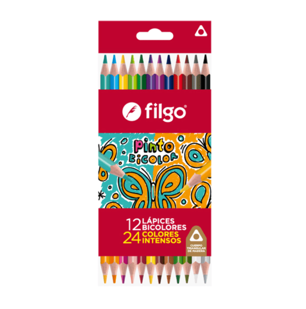 Lapiz Color Filgo Pinto Bicolor X 12u.