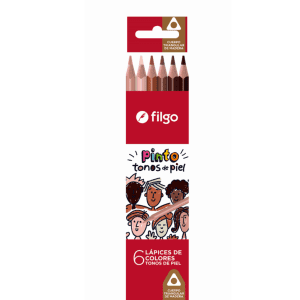 Lapiz Color Filgo Pinto Tonos De Piel X 6u.