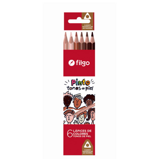 Lapiz Color Filgo Pinto Tonos De Piel X 6u.