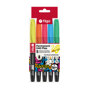 Marcador Filgo Permanente 040 Pta Fina X 5u.fluo