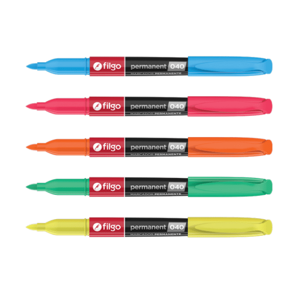 Marcador Filgo Permanente 040 Pta Fina X 5u.fluo - Imagen 2