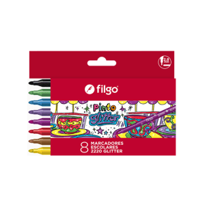 Marcador Filgo Pinto Estuche X8u. Glitter