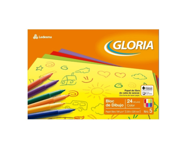 Block De Dibujo Gloria N°5 Color X 24h