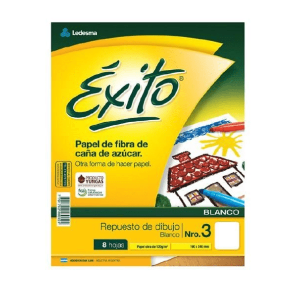Repuesto De Dibujo Exito N°3 Blanco X 8h. 200u (10
