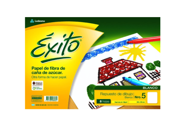 Repuesto De Dibujo Exito N°5 Blanco X 8h.