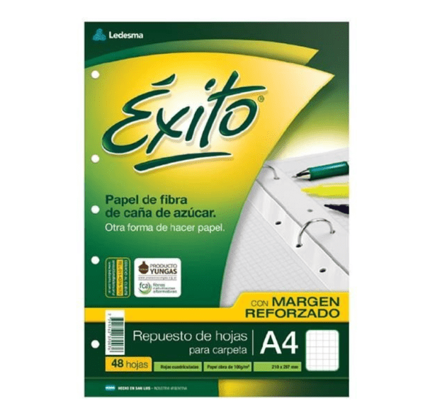 Repuesto Exito C/margen Reforzado A4 X 48h cuadric