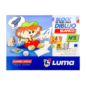 Block De Dibujo Luma N°5 Blanco X 20h.