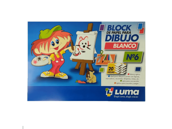 Block De Dibujo Luma Nº6 Blanco X 20h