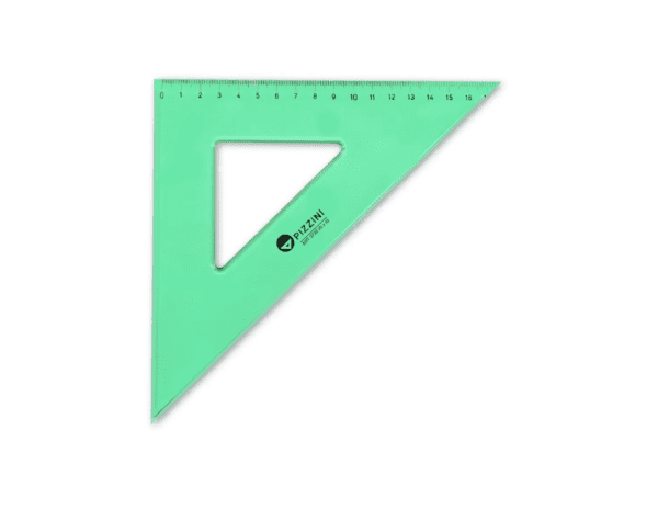 Escuadra Pizzini Estudio Verde Transparente 25cm X