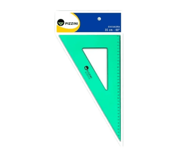 Escuadra Pizzini Estudio Verde Transparente 25cm X