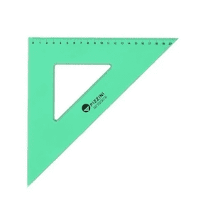 Escuadra Pizzini Estudio Verde Transparente 30cm X