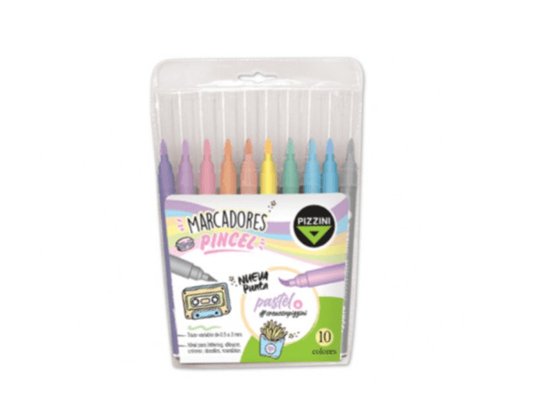 Marcador Pizzini Punta Pincel X 10u.pastel