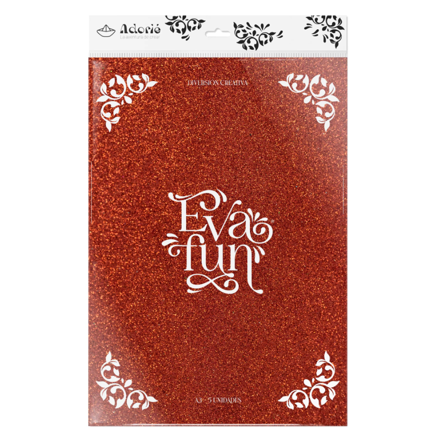 Evafun A3 Colección Glitter x 5 Unidades- ADORIE - Imagen 3