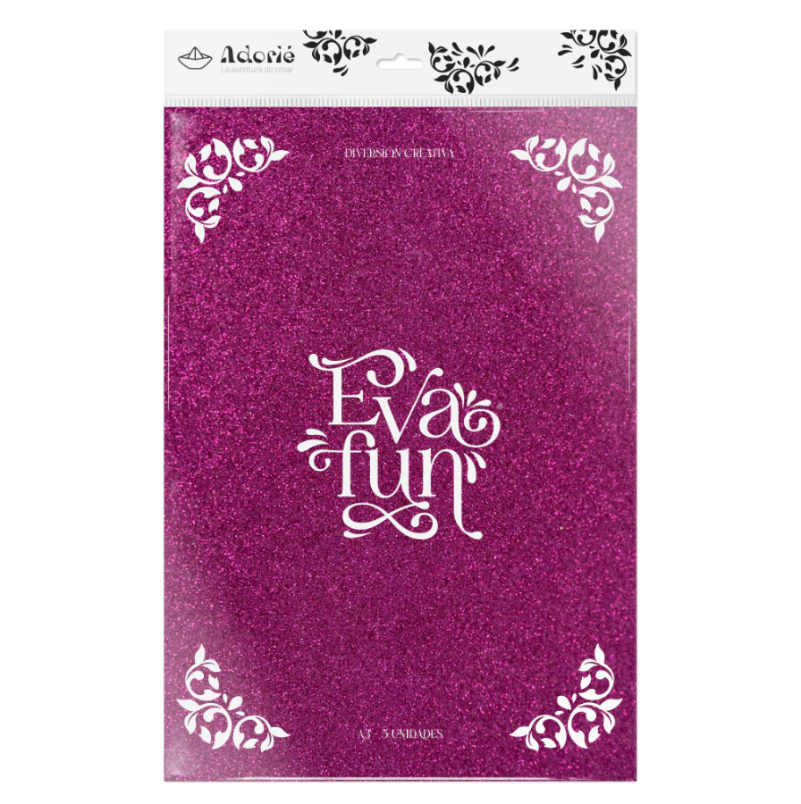 Evafun A3 Colección Glitter x 5 Unidades- ADORIE - Imagen 4