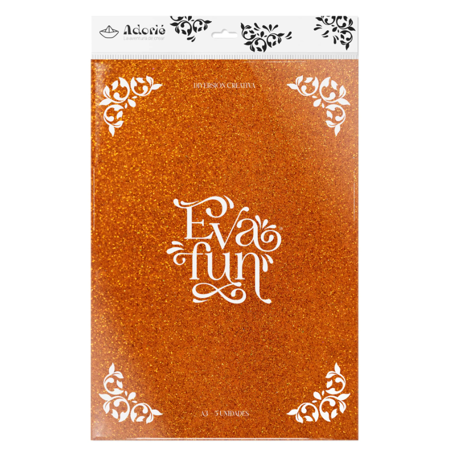 Evafun A3 Colección Glitter x 5 Unidades- ADORIE - Imagen 6