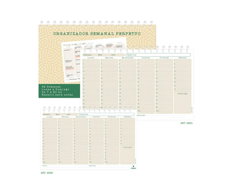 ORGANIZADOR SEMANAL 27X16 PERPETUO- NORPAC - Imagen 4