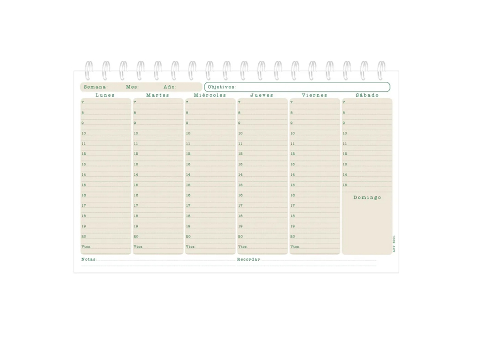 ORGANIZADOR SEMANAL 22X34 PERPETUO- NORPAC - Imagen 3