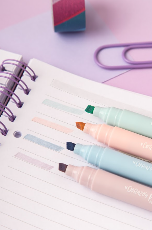 Resaltadores corazón pastel x4u. -PUNTO CERO - Imagen 6