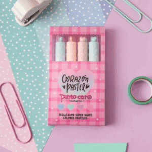 Resaltadores corazón pastel x4u. -PUNTO CERO