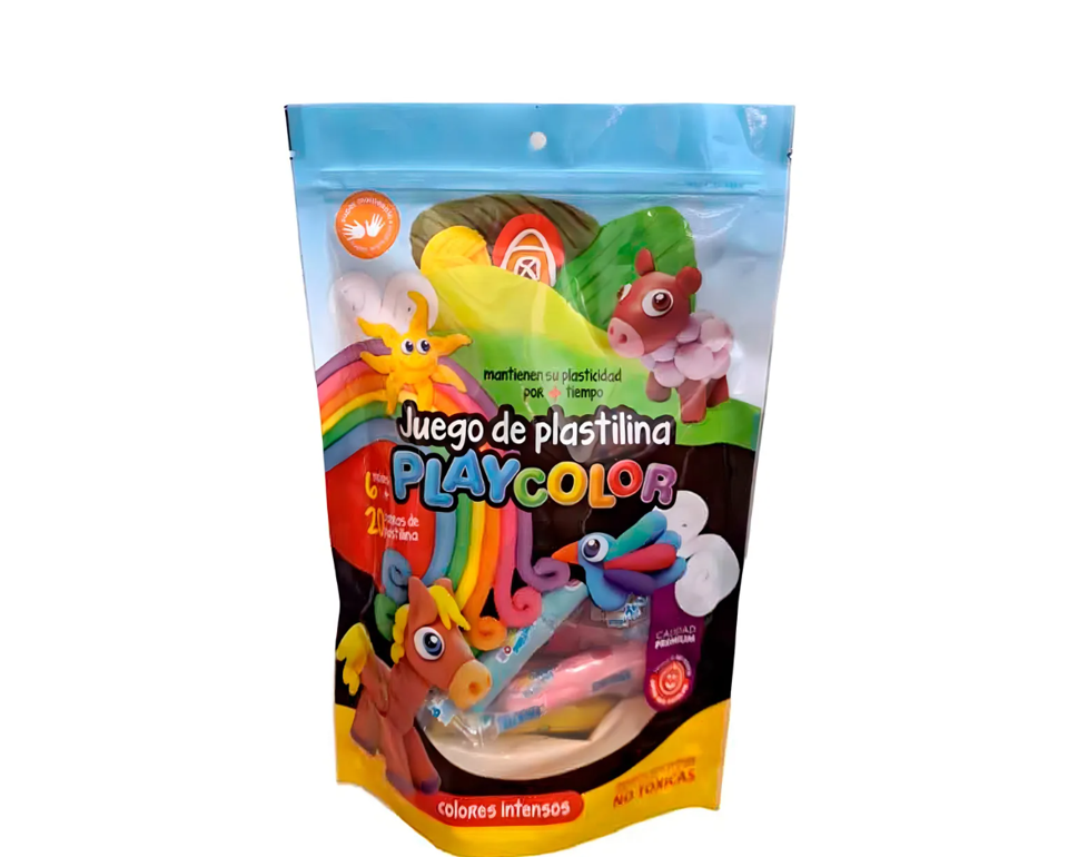 Bolsa De Plastilina X20 colores intensos + 6 Moldes - PLAYCOLOR
