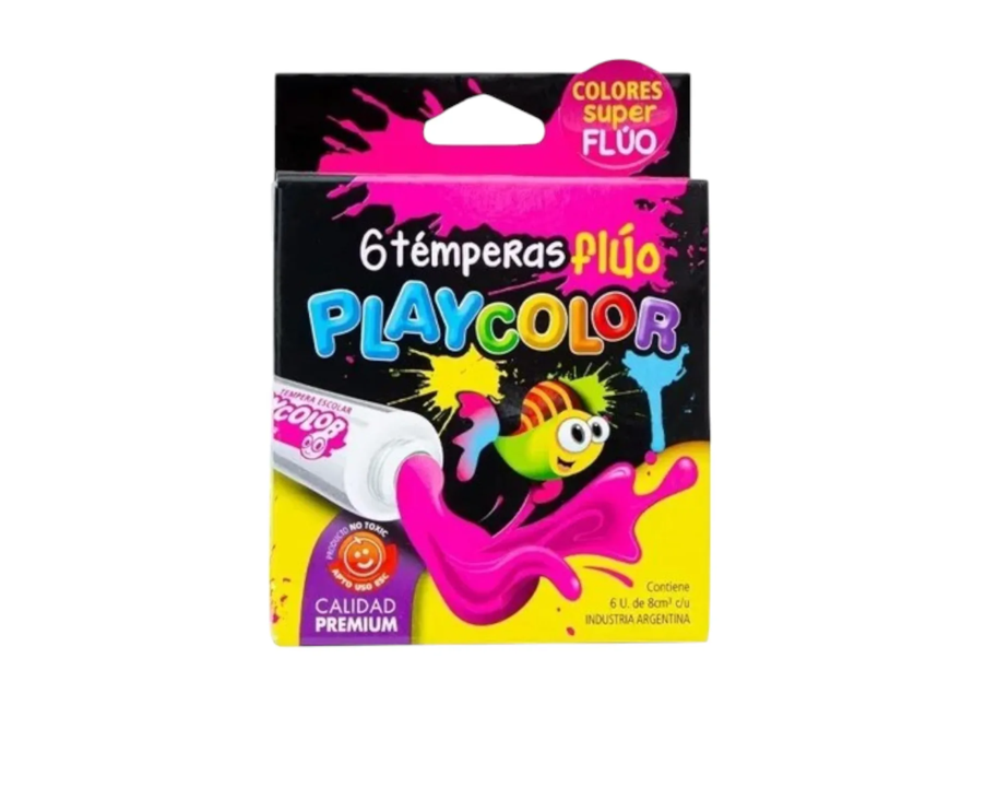 Tempera X 6u. 8cc Fluo- PLAYCOLOR