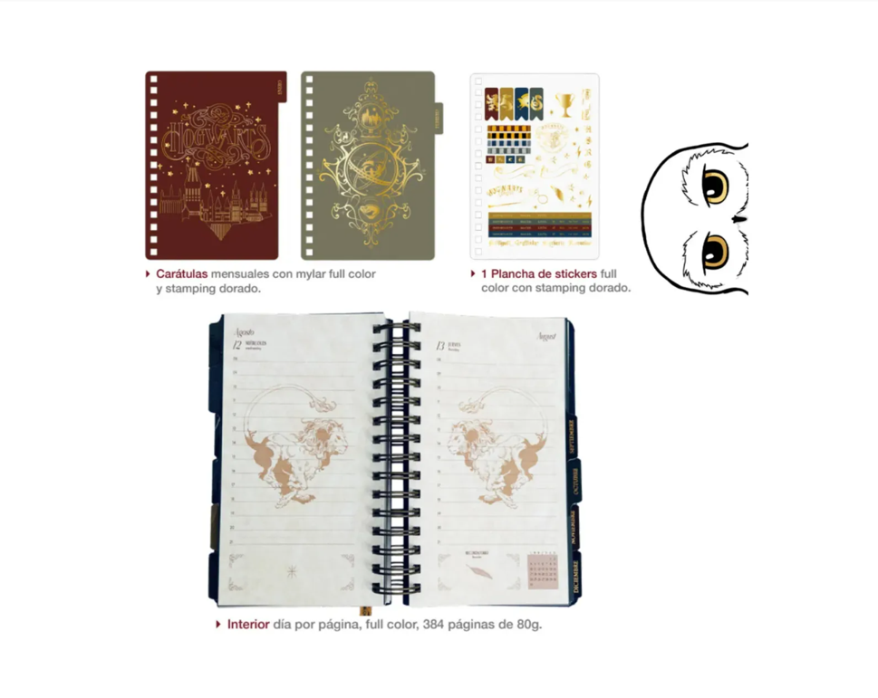 Agenda 2026 Harry Potter 14x20 Dia Por Página - MOOVING - Imagen 2