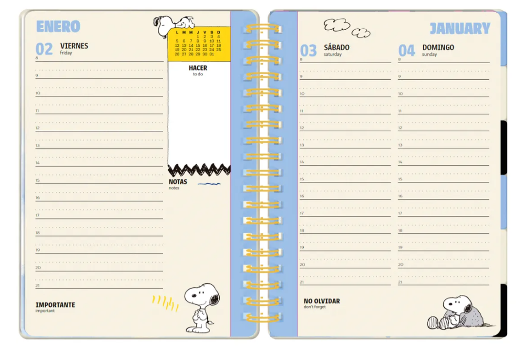 Agenda 2026 Snoopy 14x20 Dia Por Pagina- MOOVING - Imagen 4