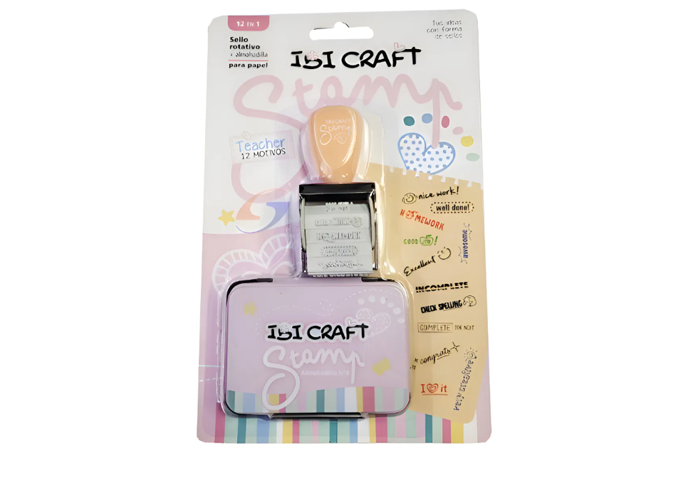 STAMP SET TEACHER INGLES (SELLO + ALMOHADILLA)-IBICRAFT